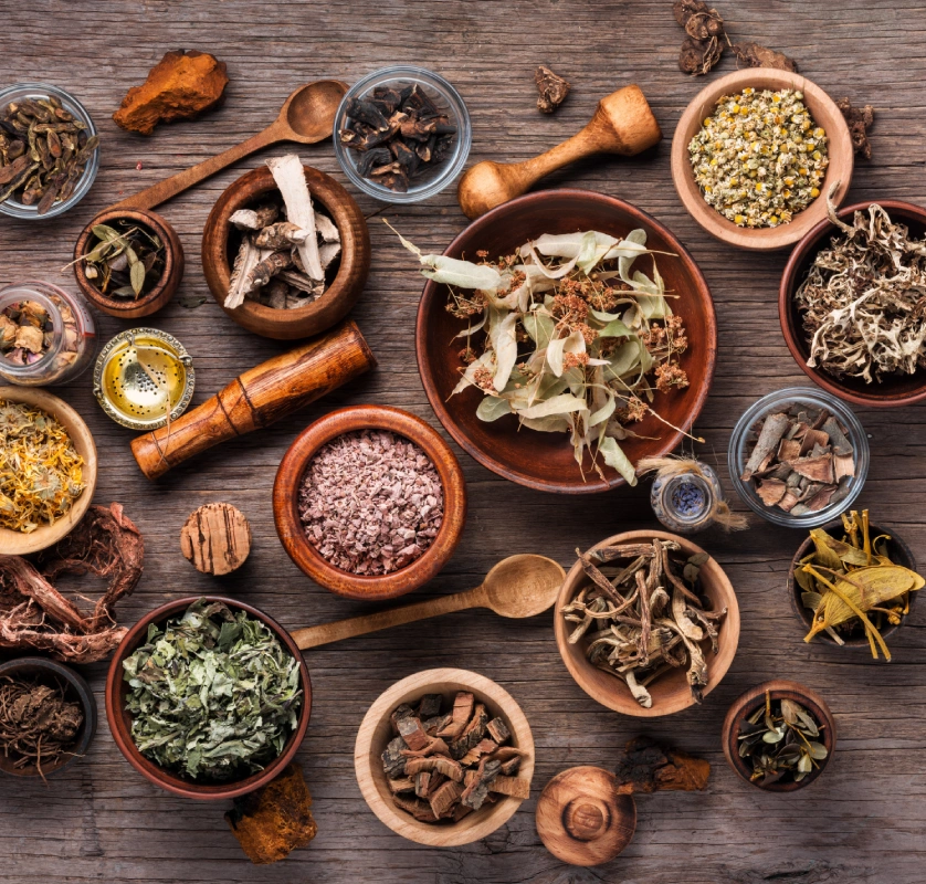 Ayurvedic ingredients for making natural beauty care products